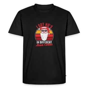 Christmas Santa Claus I have Hos in - Men's Premium Organic T-Shirt - black - Front - Nico (187cm)