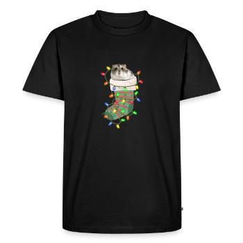 Hamster Pyjama de Noël Chaussettes Père Noël - T-shirt Premium bio Homme - noir - Devant - Nico (187cm)