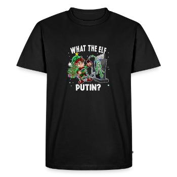 Ce que l’elfe Poutine Drôle de gaz Prix Noël - T-shirt Premium bio Homme - noir - Devant - Nico (187cm)