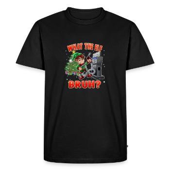 Bruh What the Elf Funny Xmas Humor Prix du gaz - T-shirt Premium bio Homme - noir - Devant - Nico (187cm)
