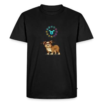 Drôle d’amoureux des chiens Horoscope Taureau Signe du zodiaque Cool - T-shirt Premium bio Homme - noir - Devant - Nico (187cm)