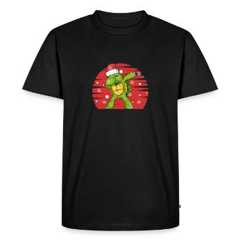 Dabbing Turtle Casquette de Père Noël - T-shirt Premium bio Homme - noir - Devant - Nico (187cm)
