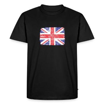 Grande-Bretagne, Drapeau britannique, Drapeau du Royaume-Uni, - T-shirt Premium bio Homme - noir - Devant - Nico (187cm)