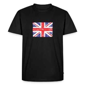 Grande-Bretagne, Drapeau britannique, Drapeau du Royaume-Uni, - T-shirt Premium bio Homme - noir - Devant - Nico (187cm)