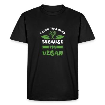 Go vegan lifestyle movement veganism animal welfare - Men's Premium Organic T-Shirt - black - Front - Nico (187cm)