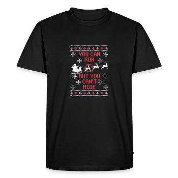 Deer Hunting Santa Hunter You can walk, but you - Men's Premium Organic T-Shirt - black - Front - Nico (187cm)