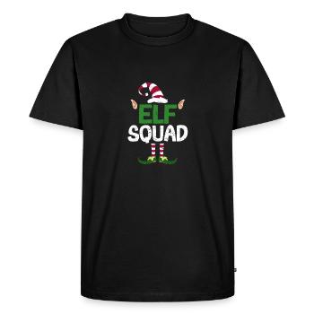 Elf Squad Funny Elves Family Christmas Matching - Men's Premium Organic T-Shirt - black - Front - Nico (187cm)