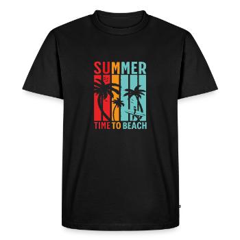 T-shirt d’été - T-shirt Premium bio Homme - noir - Devant - Nico (187cm)