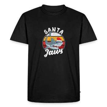 Santa Jaws Noël Requin Claus Noël PJs Pêcheur - T-shirt Premium bio Homme - noir - Devant - Nico (187cm)