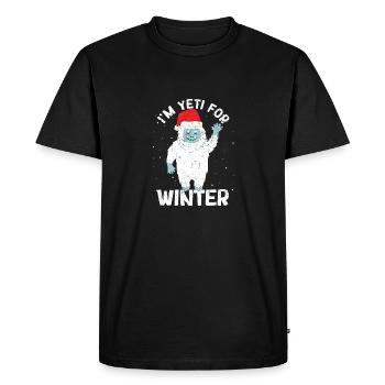 Je suis Yeti pour la neige blanche de Noël d’hiver - T-shirt Premium bio Homme - noir - Devant - Nico (187cm)