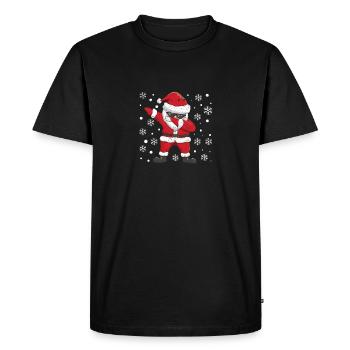 Dabbing Père Noël Pyjama de Noël Drôle - T-shirt Premium bio Homme - noir - Devant - Nico (187cm)