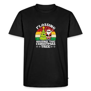 Santa Claus Floss Xmas Flossing Around The - Men's Premium Organic T-Shirt - black - Front - Nico (187cm)