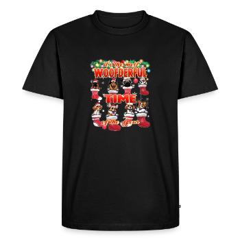 Drôle de jeu de mots de Noël Dog Lover Noël - T-shirt Premium bio Homme - noir - Devant - Nico (187cm)