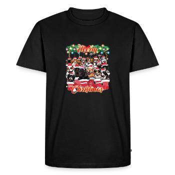 Chiens comme décor de Noël - Chiens mignons Noël - T-shirt Premium bio Homme - noir - Devant - Nico (187cm)