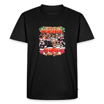 Conceptions de chiens de Noël - Drôles de chiens mignons Noël - T-shirt Premium bio Homme - noir - Devant - Nico (187cm)