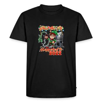What the Elf Happened to 2022 - Funny Christmas 20 - Men's Premium Organic T-Shirt - black - Front - Nico (187cm)