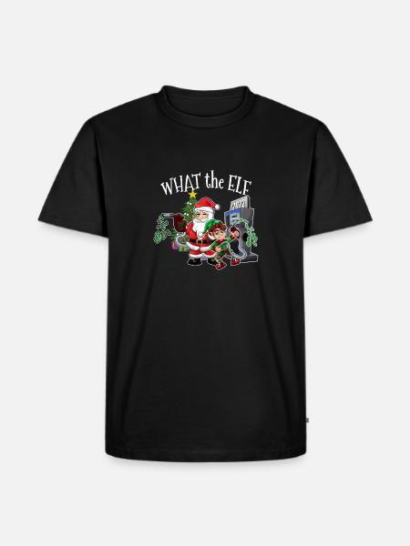 Weihnachten teures Gas - Was der Elf passiert ist - Männer Premium Bio T-Shirt - Schwarz