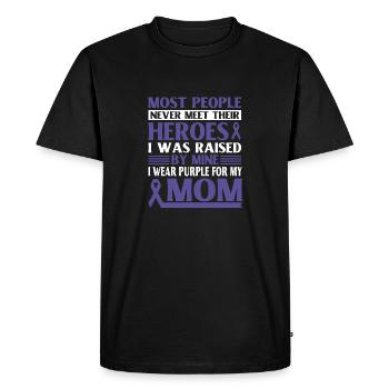 Ruban sur la violence domestique Violence domestique Maman - T-shirt Premium bio Homme - noir - Devant - Nico (187cm)
