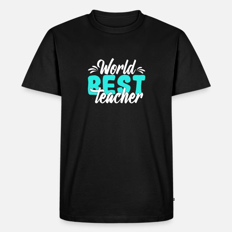 Bester Lehrer - Männer Premium Bio T-Shirt - Schwarz