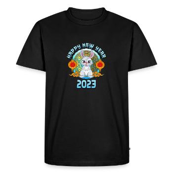 Année lunaire chinoise 2023 - Année du lapin - T-shirt Premium bio Homme - noir - Devant - Nico (187cm)