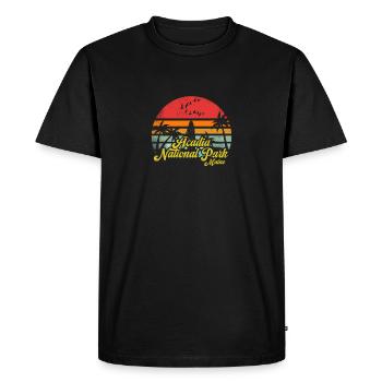 Vintage Acadia National Park Maine Surfing Fun - T-shirt Premium bio Homme - noir - Devant - Nico (187cm)