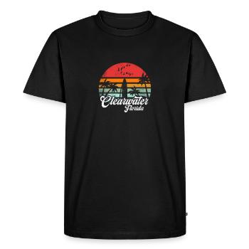 Vintage Clearwater Beach Floride Surf Retro Pun - T-shirt Premium bio Homme - noir - Devant - Nico (187cm)