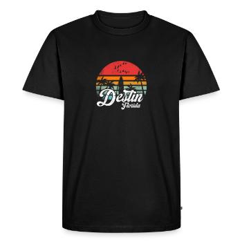 Vintage Destin Floride Surf Rétro Surf Cool - T-shirt Premium bio Homme - noir - Devant - Nico (187cm)