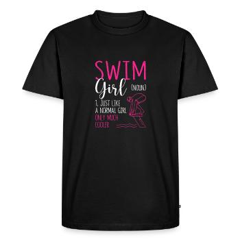 Drôle de natation Filles Nageuse Femme Natation - T-shirt Premium bio Homme - noir - Devant - Nico (187cm)