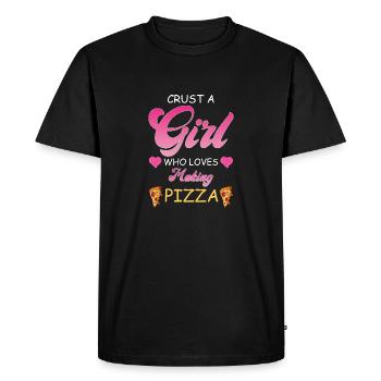 Seulement une fille qui aime la cuisson de pizzas - T-shirt Premium bio Homme - noir - Devant - Nico (187cm)