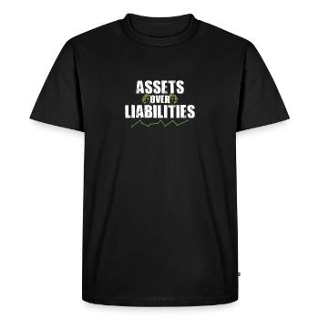 Assets Over Liabilities Funny Accounting CPA Humor - Men's Premium Organic T-Shirt - black - Front - Nico (187cm)