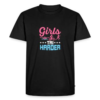 Triathlète Tri Triathlon Filles - T-shirt Premium bio Homme - noir - Devant - Nico (187cm)