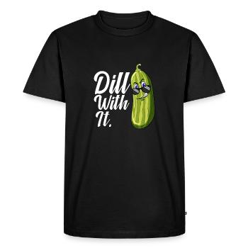 Dill With It Drôle Pickle Joke Pun Pickle Lover - T-shirt Premium bio Homme - noir - Devant - Nico (187cm)