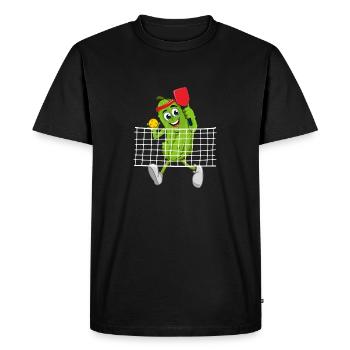 Pickle jouant au pickleball - Funny Pickleball Sport - T-shirt Premium bio Homme - noir - Devant - Nico (187cm)