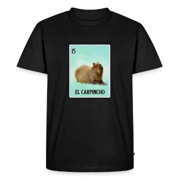 El Carpincho Mexicain Capybara Cartes Rongeur Drôle - T-shirt Premium bio Homme - noir - Devant - Nico (187cm)