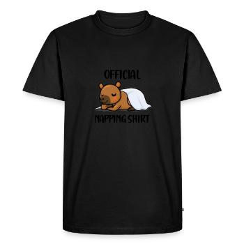Pyjama Capybara endormi drôle jeu de mots animal rongeur - T-shirt Premium bio Homme - noir - Devant - Nico (187cm)