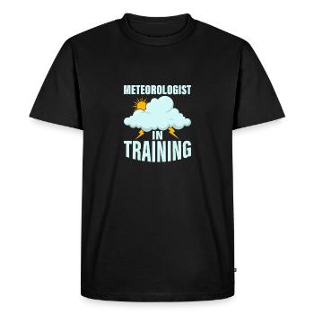 Météorologue en formation Météorologie météorologique - T-shirt Premium bio Homme - noir - Devant - Nico (187cm)