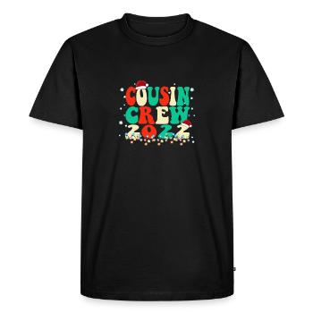 Mignon cousin Crew Noël - Cousins assortis Paja - T-shirt Premium bio Homme - noir - Devant - Nico (187cm)