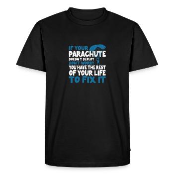 Funny Skydiver Parachutist - Men's Premium Organic T-Shirt - black - Front - Nico (187cm)