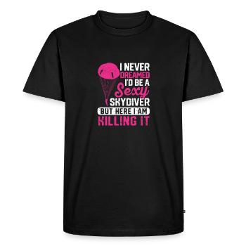 I never dreamed of a sexy parachute - Men's Premium Organic T-Shirt - black - Front - Nico (187cm)