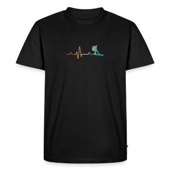 Snowboard Pulse Snowboarder Mountains Snowboarding - Men's Premium Organic T-Shirt - black - Front - Nico (187cm)