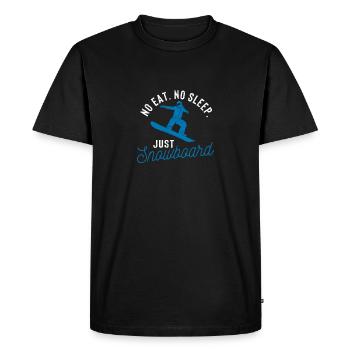 Pas de sommeil Ne pas manger dormir Répéter Juste Snowboard Sports d’hiver - T-shirt Premium bio Homme - noir - Devant - Nico (187cm)
