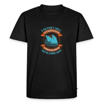 A Dolphin's SmileIs The Greatest Deception - Men's Premium Organic T-Shirt - black - Front - Nico (187cm)