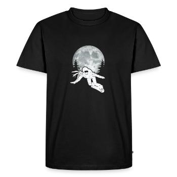 Snowboard Moon Funny Snowboarders Freestyle Snow - Men's Premium Organic T-Shirt - black - Front - Nico (187cm)