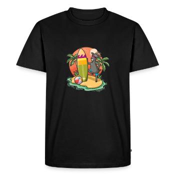 Drôle de chèvre Surf Lovers Cool Planche de surf Jeu de mots - T-shirt Premium bio Homme - noir - Devant - Nico (187cm)