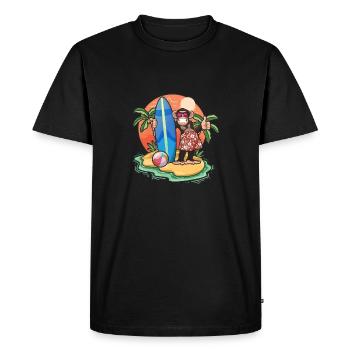 Drôle de singe Surf Lovers Cool Planche de surf Surf - T-shirt Premium bio Homme - noir - Devant - Nico (187cm)