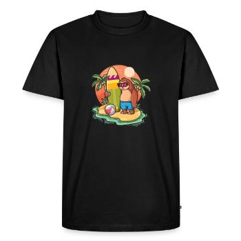 Drôle de paresseux Surf Lovers Cool Planche de surf Surf Pun - T-shirt Premium bio Homme - noir - Devant - Nico (187cm)