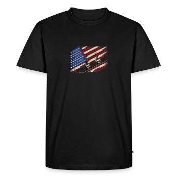 American Flag Snowboard Snowboarding - Men's Premium Organic T-Shirt - black - Front - Nico (187cm)