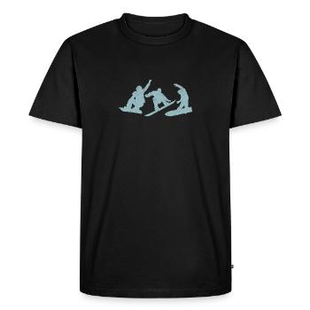 Freestyle Snowboarder Jumping Freestyle Downhill - Men's Premium Organic T-Shirt - black - Front - Nico (187cm)