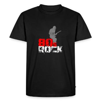 Guitariste de musique rock vintage des années 80 - T-shirt Premium bio Homme - noir - Devant - Nico (187cm)