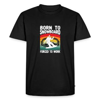Drôle de snowboard d’hiver né pour le snowboard - T-shirt Premium bio Homme - noir - Devant - Nico (187cm)